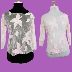 Sheer Floral Pink Mesh Small fairycore
